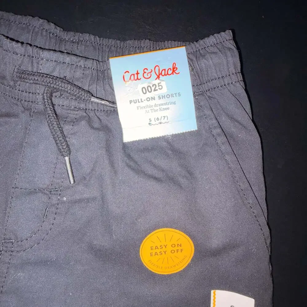 Cat & Jack Boys Pull-On Shorts  S(6/7) Light Blue Drawstring Pockets